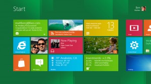 L'écran de démarrage de Windows 8. L'écran de démarrage de Windows 8.