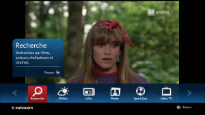 La nouvelle interface de Swisscom TV. La nouvelle interface de Swisscom TV.
