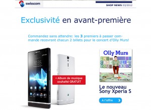 Le Sony Xperia S en Suisse et chez Swisscom. Le Sony Xperia S en Suisse et chez Swisscom.