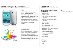 Le Samsung Galaxy S3 Mini.