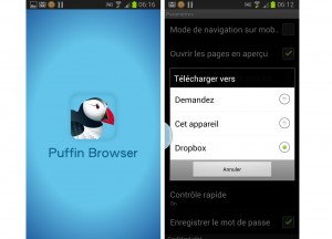 Puffin Web Browser peut télécharger vers Dropbox. Puffin Web Browser peut télécharger vers Dropbox.
